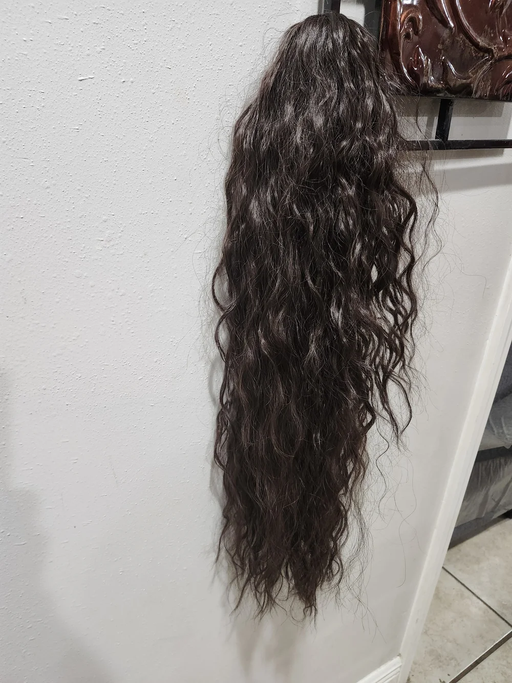 Natural Wave Long Women's Hairpiece - Dark Brown